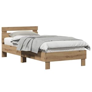 vidaXL Sengestel Artisan Egetr&aelig; 203 x 95 x 70 cm Konstrueret tr&aelig;