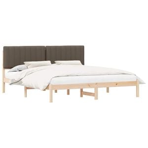 vidaXL Sengestel med Polstret Hovedgavl Gr&aring;brun 180 x 200 cm