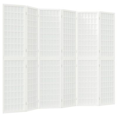 vidaXL 6-panels rumdeler 240x170 cm foldbar japansk stil hvid