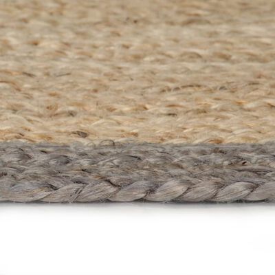 vidaXL håndlavet tæppe med grå kant jute 120 cm
