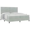 vidaXL Box spring seng med madras Lysegr&aring; 200 x 200 cm Fl&oslash;jl