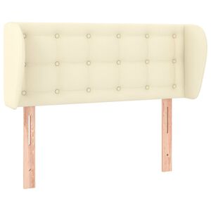 vidaXL sengegavl med kanter 93x23x78/88 cm kunstl&aelig;der cremefarvet