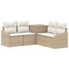 vidaXL Sofa S&aelig;t 5 stk. Beige og cremehvid Poly Rattan og St&aring;l