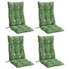vidaXL stolehynder med h&oslash;j ryg 4 stk. oxfordstof bladm&oslash;nster