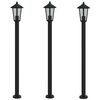 vidaXL udend&oslash;rs standerlamper 3 stk. 120 cm rustfrit st&aring;l sort