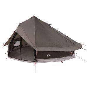 vidaXL Tipi telt 18-personers Brun Gr&aring; Polyester og St&aring;l