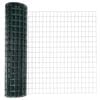 vidaXL Eurohegn med stolpe 10 x 1,4 m PVC-belagt st&aring;l Gr&oslash;n Mesh