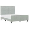 vidaXL Box spring seng med hovedg&aelig;rde Lysegr&aring; 160 x 200 cm Fl&oslash;jl