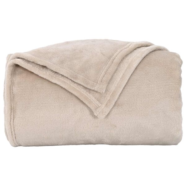 vidaXL Throw t&aelig;ppe Beige 240 x 270 cm Fleece