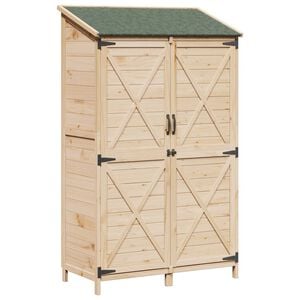 vidaXL Have Skur Naturfarvet 106 x 56 x 176,5 cm Massivt Fyrretr&aelig;