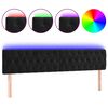 vidaXL sengegavl med LED-lys 180x7x78/88 cm velour sort