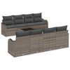 vidaXL Havesofa S&aelig;t med pude 9 pcs Gr&aring; Poly Rattan og St&aring;l og Glas