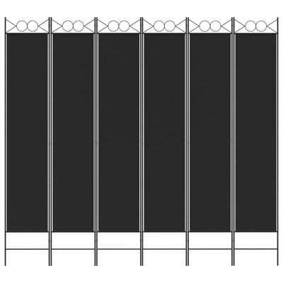 vidaXL 6-panels rumdeler 240x220 cm stof sort