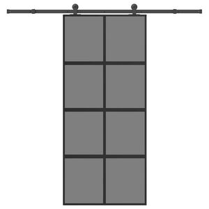 vidaXL skyded&oslash;r med hardwares&aelig;t 90x205 cm h&aelig;rdet glas og aluminium