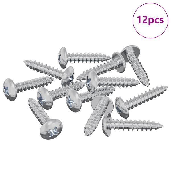 vidaXL Tr&aelig;skruer 12 pcs S&oslash;lv M3,5 x 20 mm St&aring;l