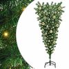 vidaXL Ovenvendt kunstig forbelyst juletree med bolds&aelig;t Gr&oslash;n 120 cm