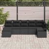 vidaXL Sofa S&aelig;t med pude med opbevaring 7 pcs Sort polyrattan