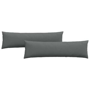 vidaXL Sofapuder 2 pcs M&oslash;rkegr&aring; 145 x 40 cm Stof