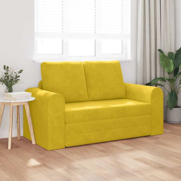 vidaXL Sovesofa 60cm Gul Fl&oslash;jl