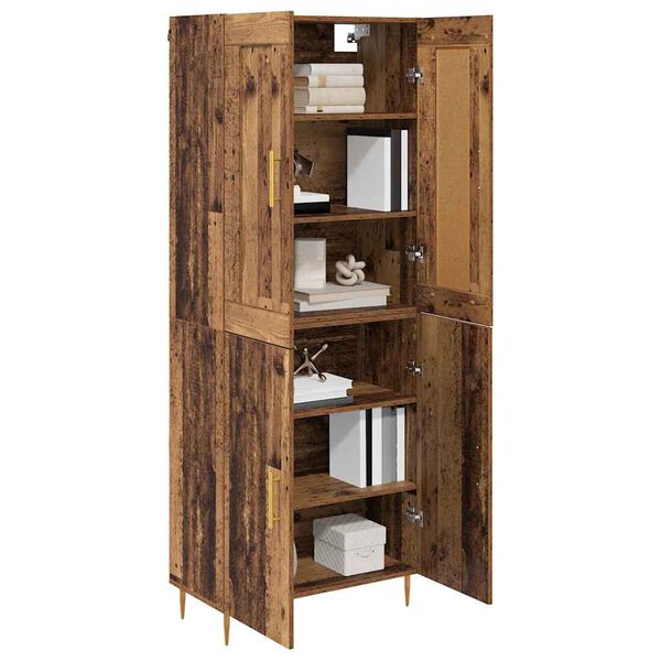 vidaXL Highboard Gammelt tr&aelig; 69,5 x 34 x 180 cm Konstrueret tr&aelig;