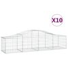 vidaXL buede gabionkurve 10 stk. 200x50x40/60 cm galvaniseret jern