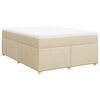 vidaXL kontinentalseng med madras 140x190 cm stof cremefarvet
