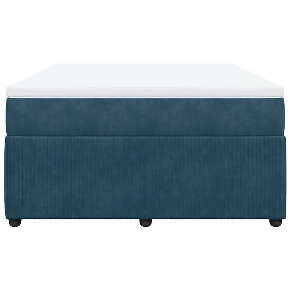 vidaXL kontinentalseng med madras 140x190 cm fl&oslash;jl m&oslash;rkebl&aring;