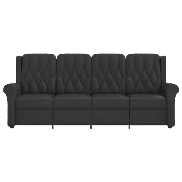 vidaXL 4-personers massagestol skinnende kunstl&aelig;der sort