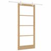 vidaXL Skyded&oslash;r Naturfarvet 93 x 211 cm Massivt fyrretr&aelig; og glas