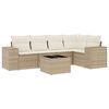 vidaXL sofas&aelig;t til haven 6 dele med hynder polyrattan beige