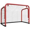 vidaXL hockeym&aring;l med net 68x32x47 cm st&aring;l og polyester r&oslash;d og sort