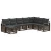 vidaXL Havesofa S&aelig;t 8 stk. Gr&aring; polyrattan