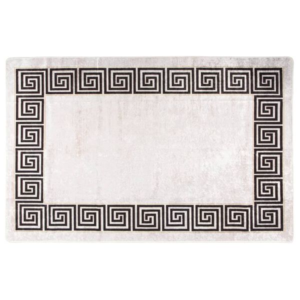 vidaXL gulvtæppe 160x230 cm skridsikkert og vaskbart lys beige