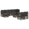 vidaXL Havesofa S&aelig;t 10 stk. Gr&aring; polyrattan