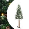 vidaXL Slankt Juletr&aelig; Gr&oslash;n 180 cm PVC og Massiv Fyrretr&aelig;