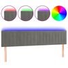 vidaXL sengegavl med LED-lys 180x5x78/88 cm velour lysegr&aring;