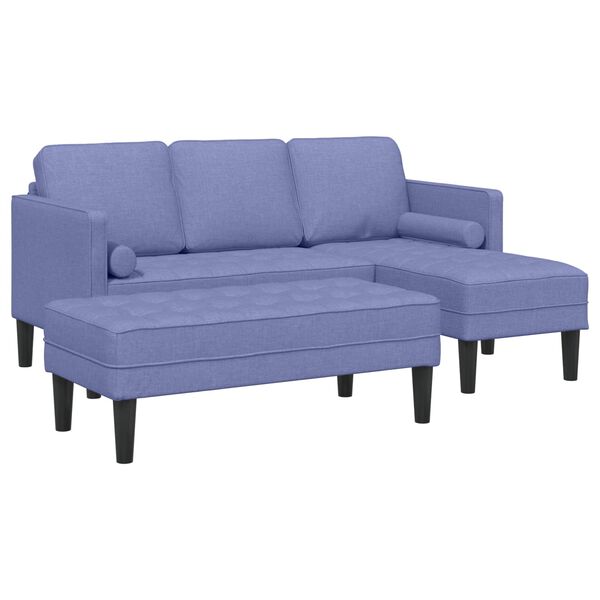 vidaXL Sofa S&aelig;t med pude 2 pcs Jeans bl&aring; Polyester