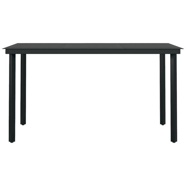 vidaXL spisebordssæt til haven 7 dele med hynder grå og sort