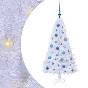 vidaXL Kunstigt juletr&aelig; Hvid 120 cm PVC og St&aring;l