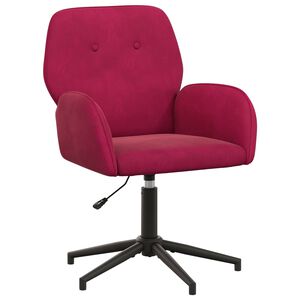 vidaXL Svingbar skrivebordsstol 54 x 55 x 90 cm Vinr&oslash;d Fl&oslash;jl
