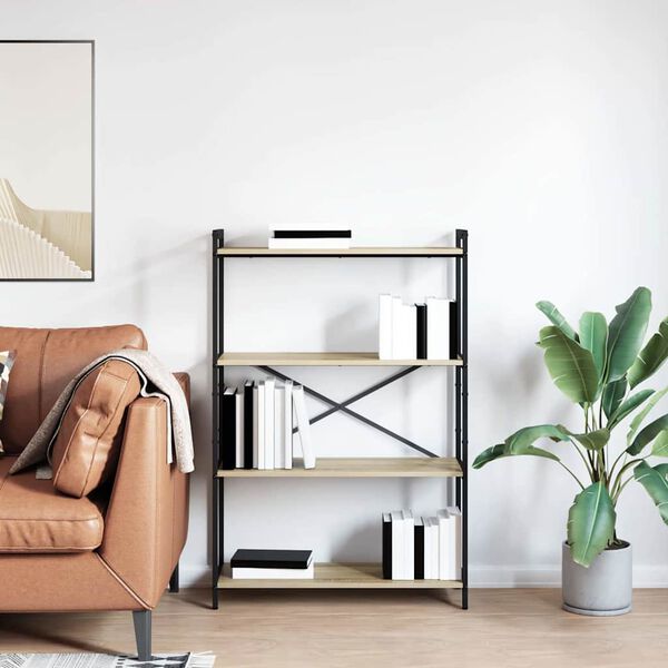 vidaXL Bogreol Sonoma eg 80 x 30 x 120 cm Konstrueret tr&aelig;