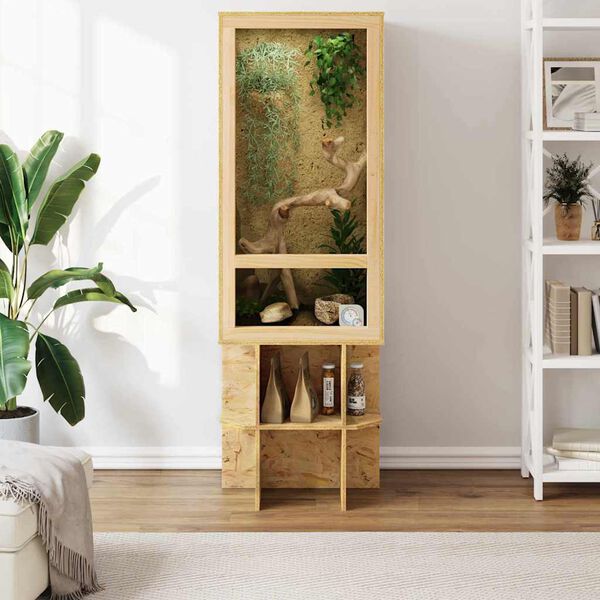 vidaXL Terrarium Brun 50 x 50 x 130 cm OSB