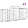 vidaXL buede gabionkurve 7 stk. 200x30x80/100 cm galvaniseret jern