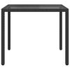 vidaXL havebord 90x90x75 cm h&aelig;rdet glas og polyrattan sort
