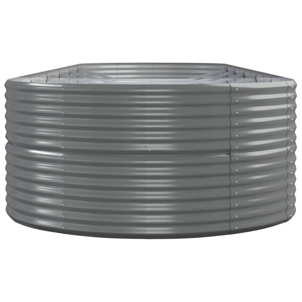 vidaXL plantekasse 510x140x68 cm pulverlakeret stål grå