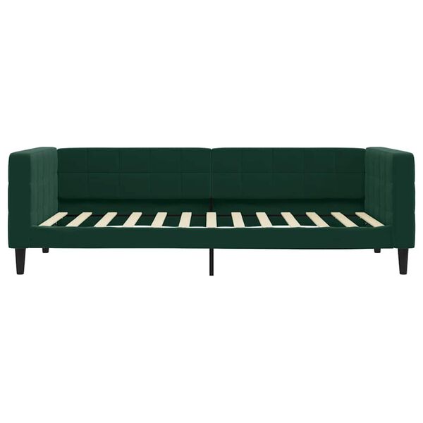 vidaXL daybed 90x200 cm velour m&oslash;rkegr&oslash;n