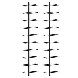 vidaXL v&aelig;gh&aelig;ngte vinreoler 2 stk. til 20 vinflasker metal sort