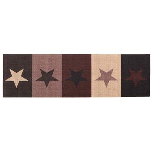 vidaXL K&oslash;kken t&aelig;ppe R&oslash;de stjerner 150 x 45 cm 100% polyamid Vaskbar