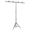 vidaXL T-formet baggrundsstativ 151x60x(70-200) cm sort