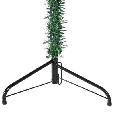 vidaXL kunstigt halvt juletræ med juletræsfod 180 cm smalt grøn